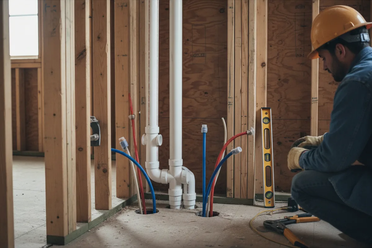 Drain and supply rough-in during Toilet Repair and Installation in Gibson